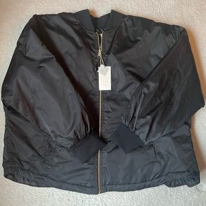 NWT Black bomber jacket size L